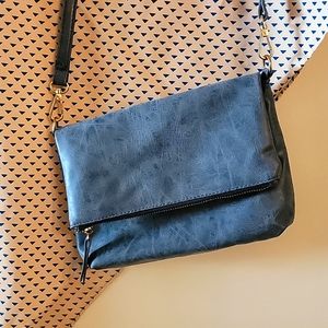 Crossbody foldover purse + vintage scarf combo